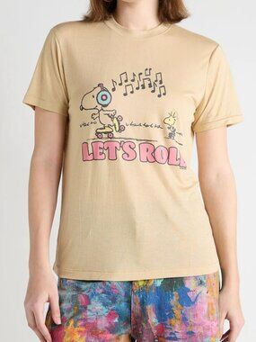 Junk Food Clothing Peanuts Snoopy Woodstock Let's Roll graphic Tshirt Medium